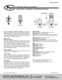 Thumbnail of document Manual - 673 Series Pressure Transmitter